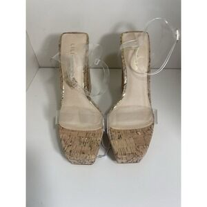 Women's Liliana Size 8 Chunky Heel Natural/Clear Yuko-65 Platform